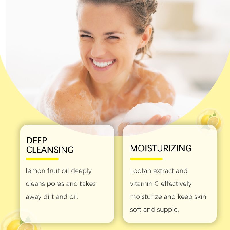 OceAura Lemon Luffa Bath Soap Lemon Soap Body Mild Cleansing Oil Control Refreshing Cleansing Bath Soap_voghion.com