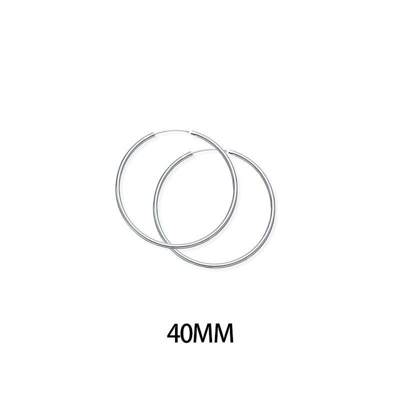 Orecchini a cerchio grandi in argento puro S per donna, eleganti orecchini coreani esagerati, semplici e unici, versatili e_voghion.com