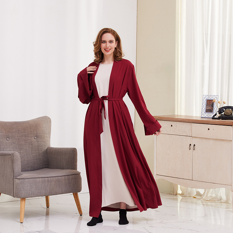 Women's Middle East Dubai dress explosion net color lace cardigan robe_voghion.com