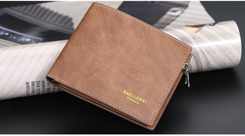 Portafoglio corto da uomo Baellerry Portamonete in pelle PU multi-card di alta qualità Porta carte di credito orizzontale alla moda_voghion.com