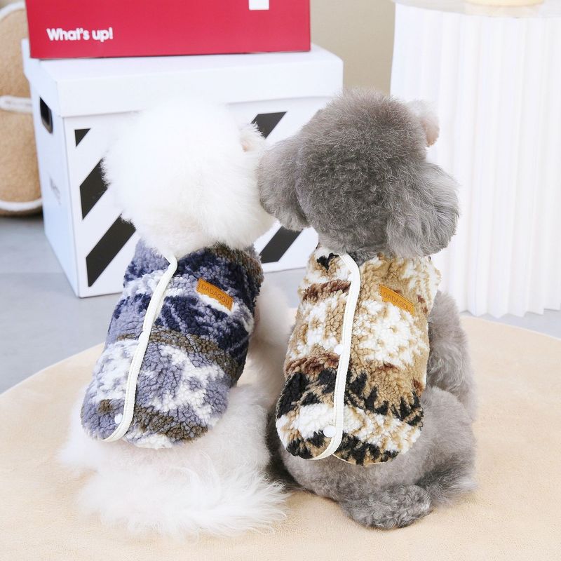Herbst/Winter Hund Neue Teddy Katze Winter Haustier Kleidung 23 Nordic Öffnen Taste Samt Kleidung_voghion.com