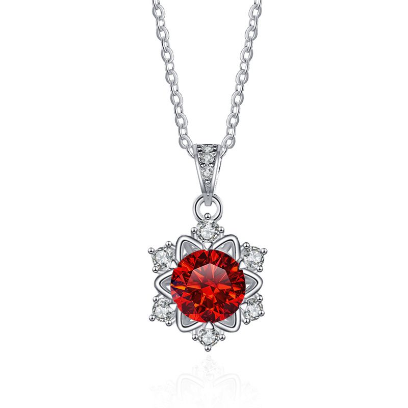 Tancise Silber Feine Halskette 1 Karat Moissanite Klassische Schneeflocke Anhänger für Frauen Hochzeit Modeschmuck Geschenke_voghion.com