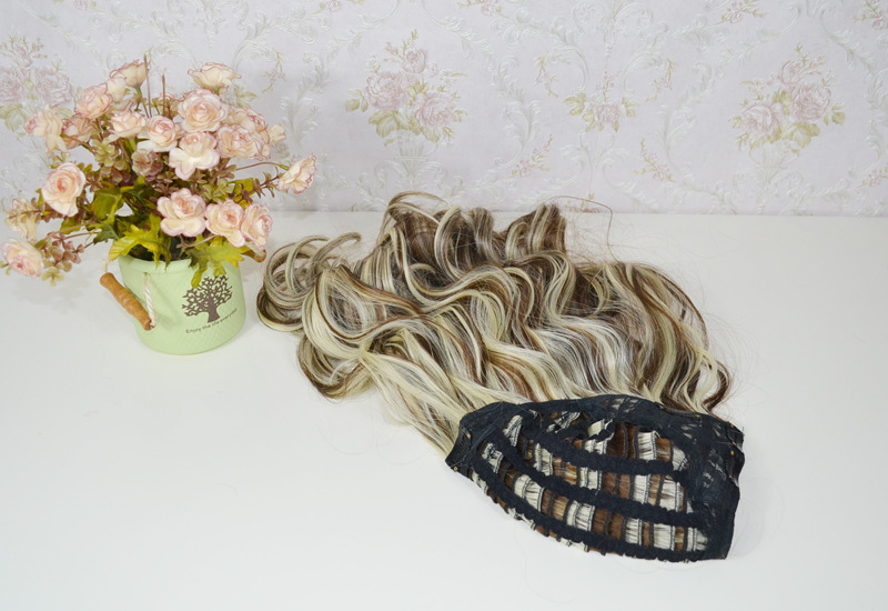 Synthetic hair U-shaped half head wig for women's medium large wave pear curl with natural fluffy long curly hair_voghion.com