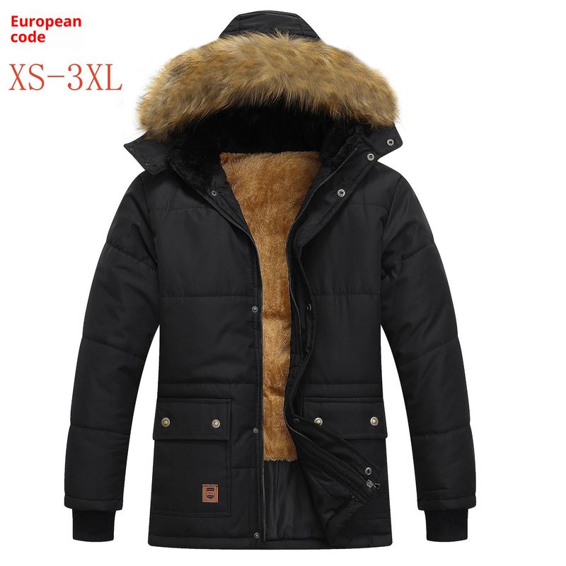 QFV507045555501<2 Manteau Jumia Grande Taille pour hommes d'âge mûr et seniors, doublure polaire, veste matelassée en coton épais, vêtements d'extérieur_voghion.com