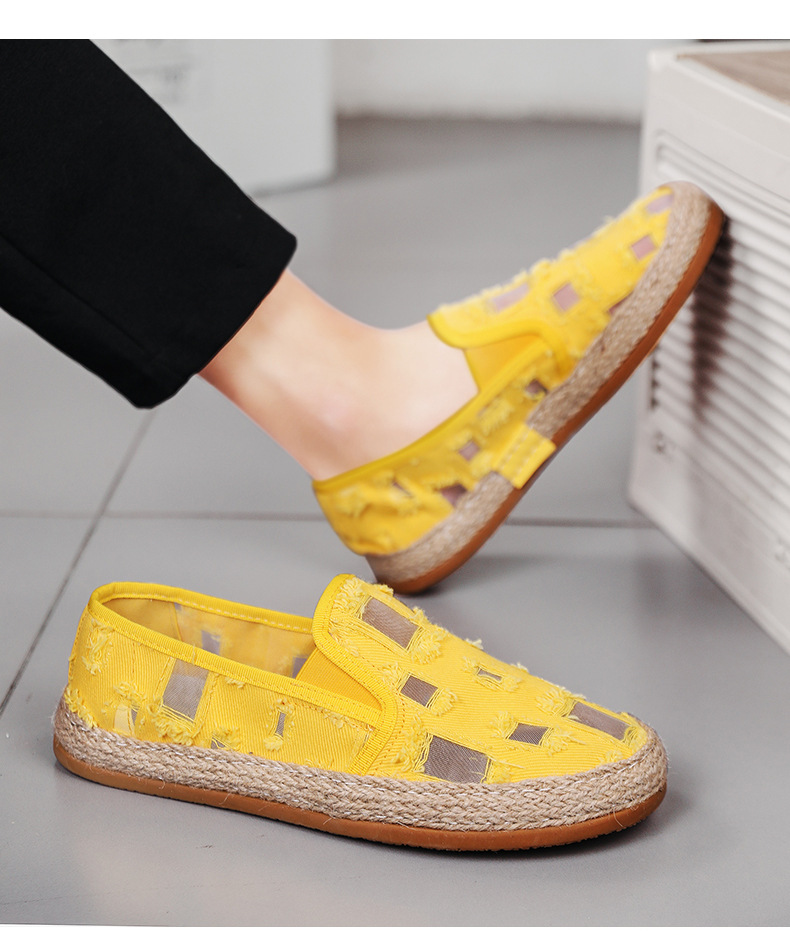 2023 New Hollow Out Breathable Fisherman Shoes Slip-on Slip-on Loafers Casual men's shoes one piece dropshipping L5311_voghion.com