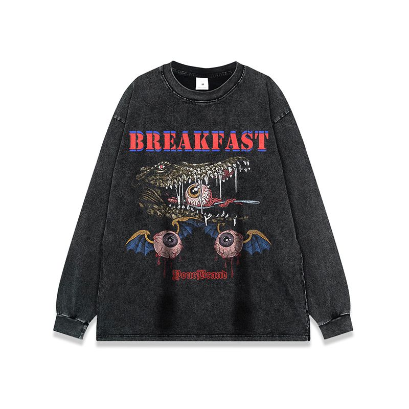 Maglietta a maniche corte in stile gotico giapponese, stampata e lavata, vestibilità comoda, per uomo e donna, marchio di moda hip-hop_voghion.com