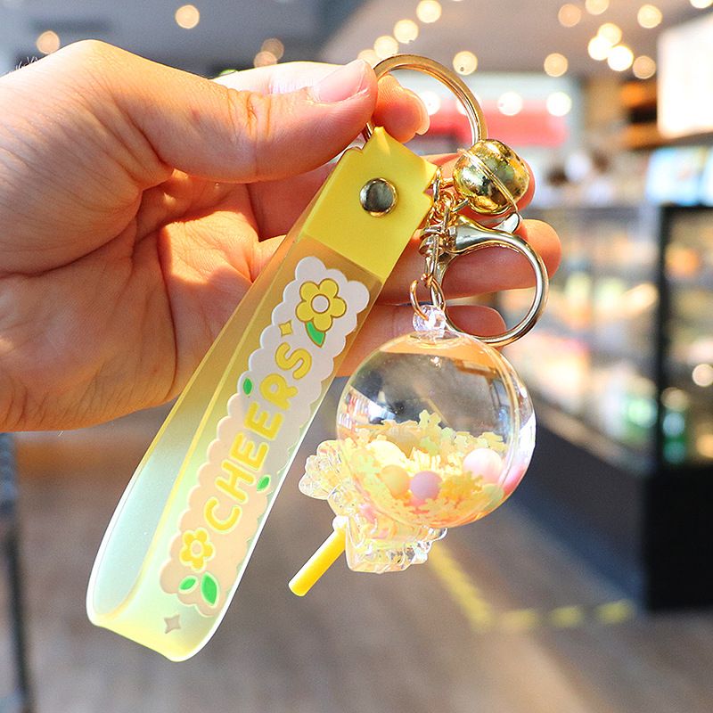 Float into oil maple leaf lollipop drift bottle couple car bag small gift girl pendant keychain_voghion.com