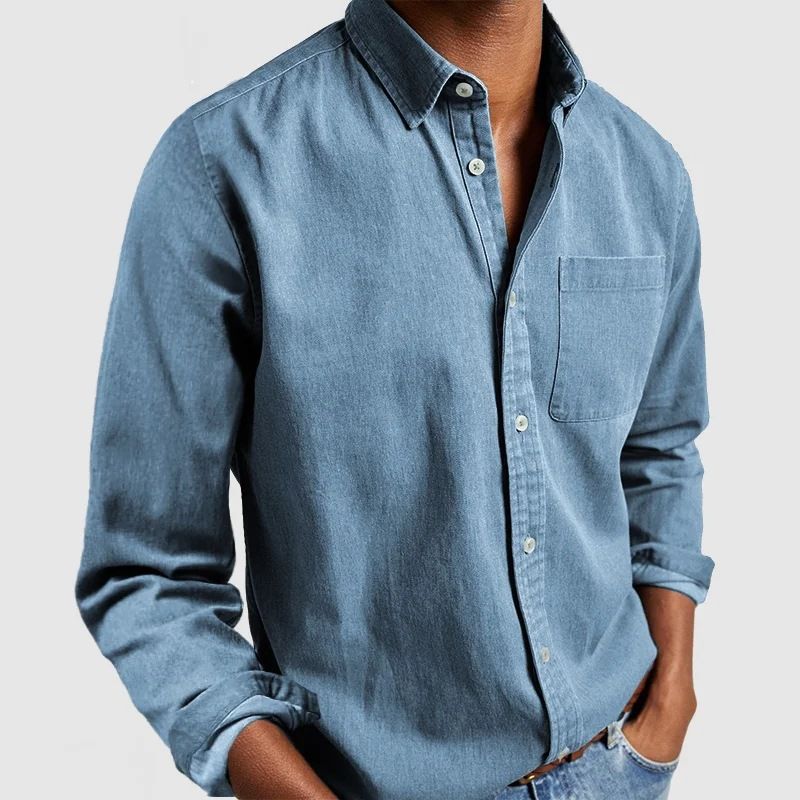 Nuova camicia da uomo a maniche lunghe con colletto rovesciato 2024_voghion.com