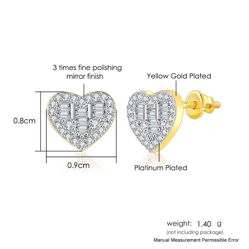 Hip Hop Zircone per Uomo Donna Full Dia Placcato Oro Filo e Orecchini_voghion.com