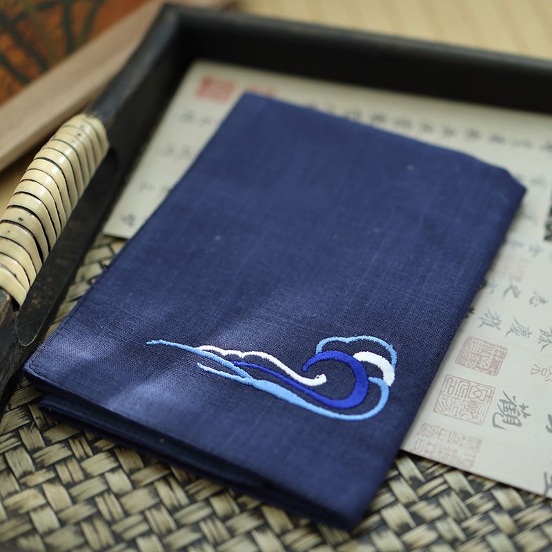 Fazzoletto in cotone, piccola sciarpa quadrata, ricamo nuvola, stile antico, sciarpa quadrata da donna, fazzoletto moiré assorbente per il sudore_voghion.com