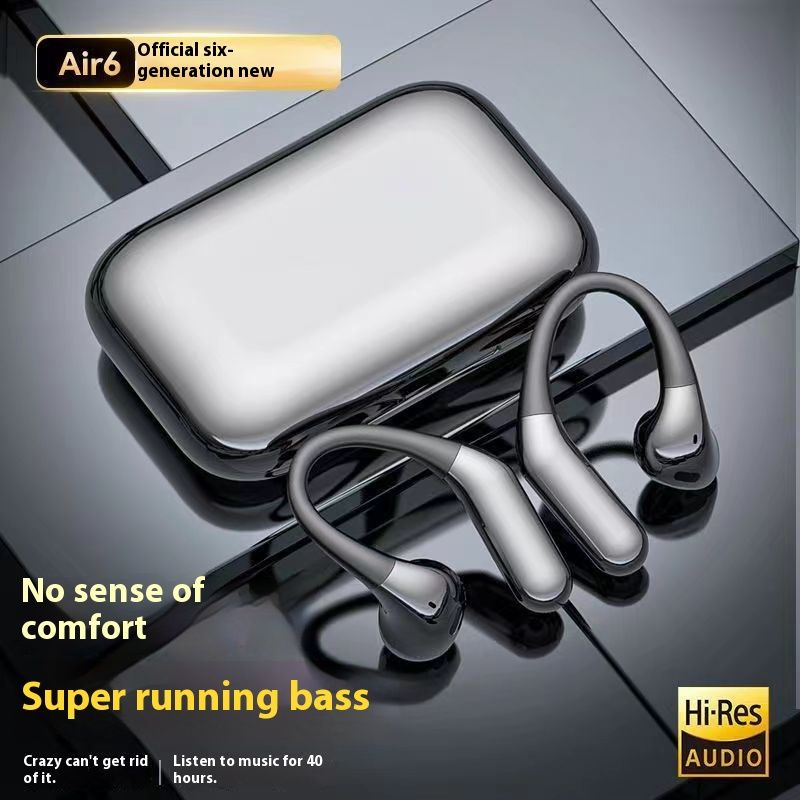 Nya privata Air6 hängande semi-in-ear trådlösa sporthörlurar med Bluetooth, stor kapacitet och lång batteritid_voghion.com