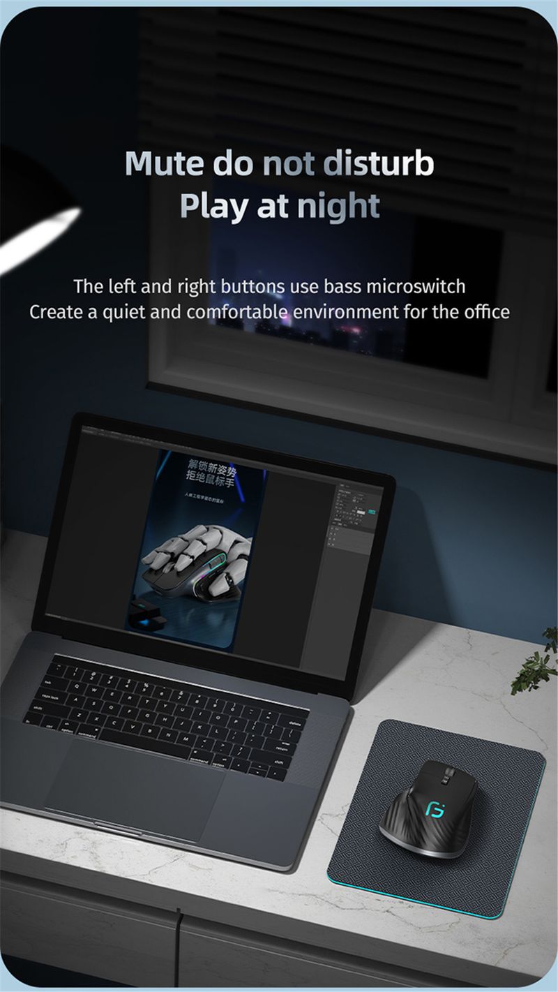 2,4 G Kabellose Bluetooth RGB Wiederaufladbare Ergonomische Computermaus Für Gaming Office_voghion.com