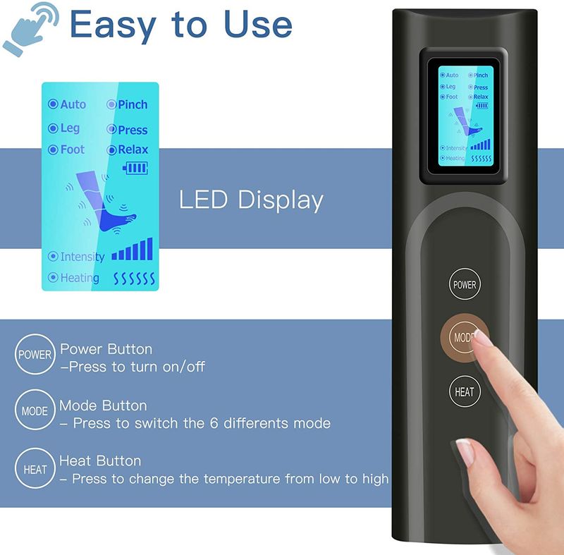 Fuß luftdruck bein massager fördert die durchblutung, körper massager, muskel entspannung, drenaj limfatic gerät 360 °_voghion.com