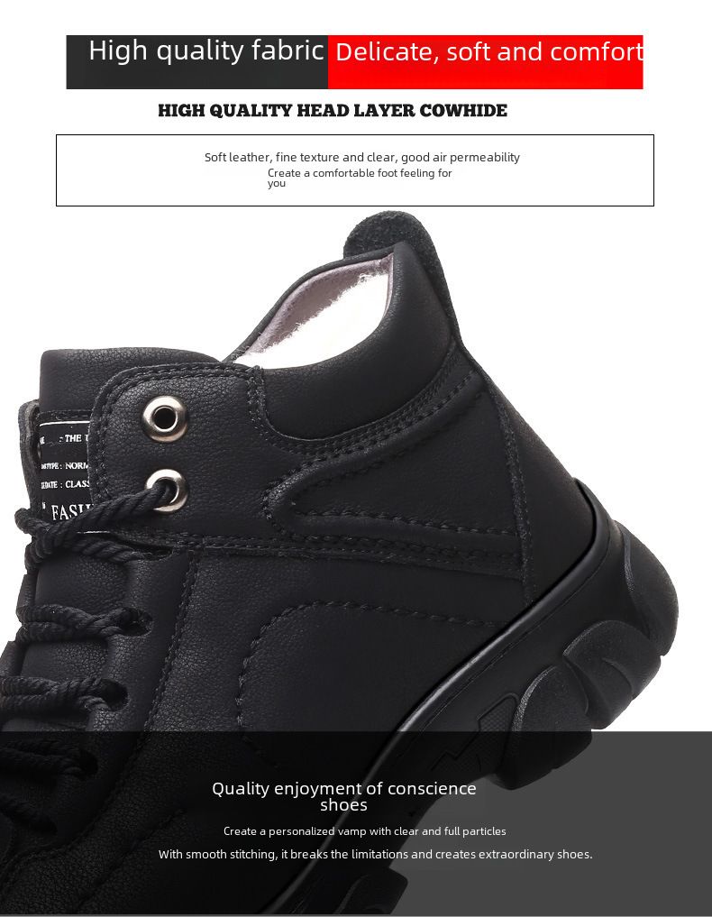 Herrenschuhe Baumwollschuhe Herrenpelzschuhe Wollwinter Fleece-gefütterte warme verdickte High-Top Anti-Rutsch-Schneestiefel für Herren im Nordosten_voghion.com