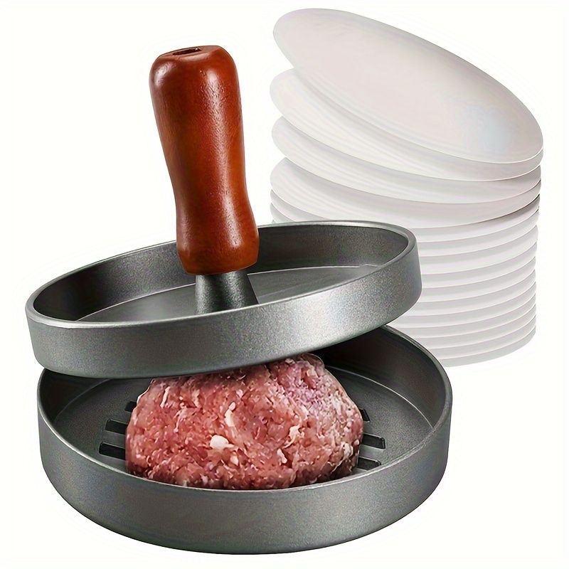 Set, Burger Press Hamburger Patty Paper, Non-Stick Meat Press Set And Meat Separation Paper, Kitchen Gadgets, Kitchen Accessories Father Gift_voghion.com