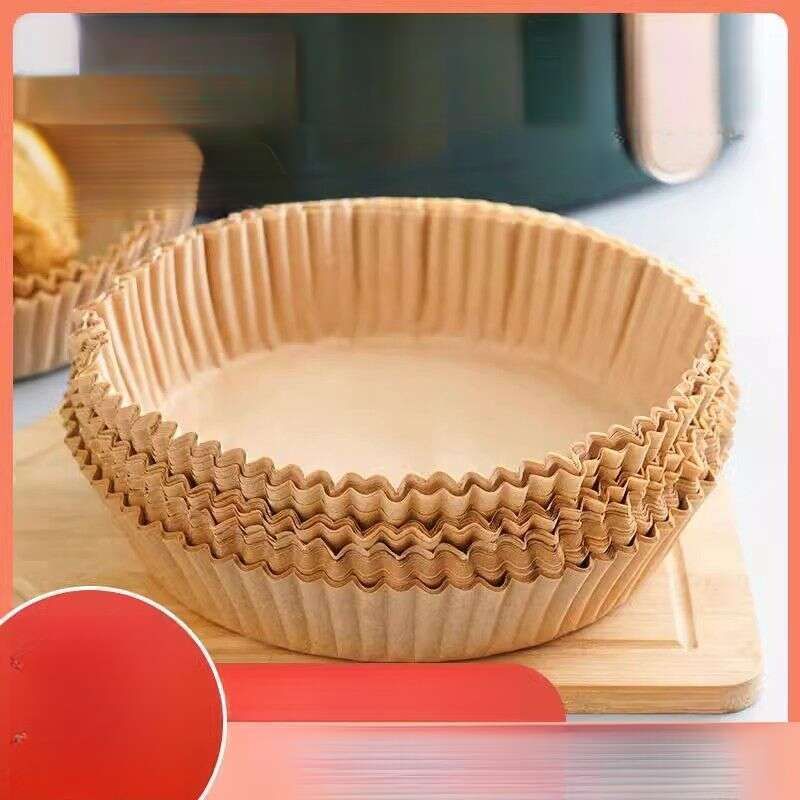 Freidora de aire con aceite, bandeja circular desechable resistente a altas temperaturas para horno, papel de silicona de doble cara para aceite._voghion.com