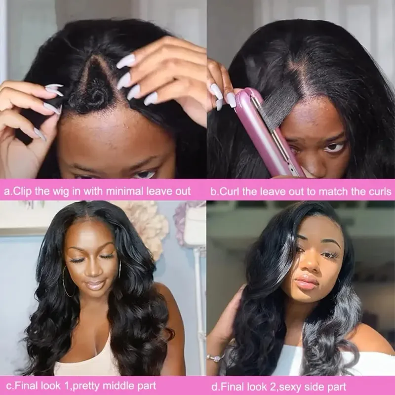 V Part Full Machine Body Wave Human Hair Wigs Remy Hair Brazilian Natural Color No Leave Out Upgrade Glueless Wigs 18-32 Inches_voghion.com