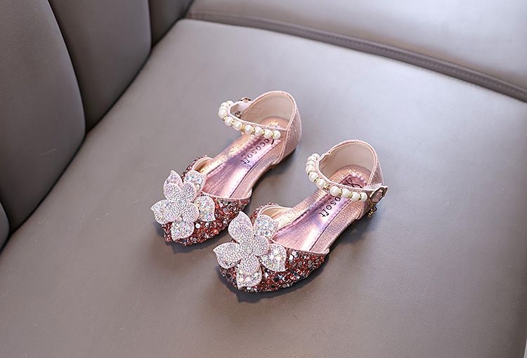 Baby Mädchen Mädchen Mädchen Prinzessin Diamant Einzelnen Schuh Schuhe Tanzen Zeigen Schuhe Blumen_voghion.com