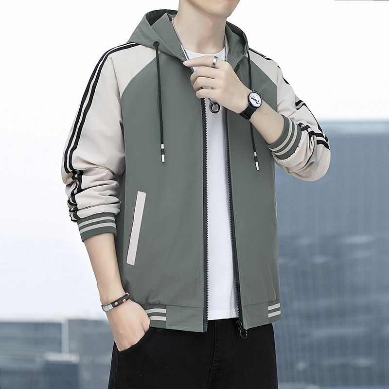 Spring, Autumn And Winter Men's Youth Jacket Windproof Thin Jacket Hooded Windproof Baseball Clothes Going Out For Vacation And Leisure_voghion.com