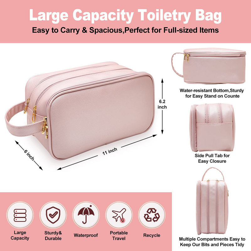 Kjiuyou Kosmetesch Bag Multi Interieur Pocket Raimlech Kapazitéit Lieder Multilayer Toilettebeutel fir alldeeglech Benotzung_voghion.com