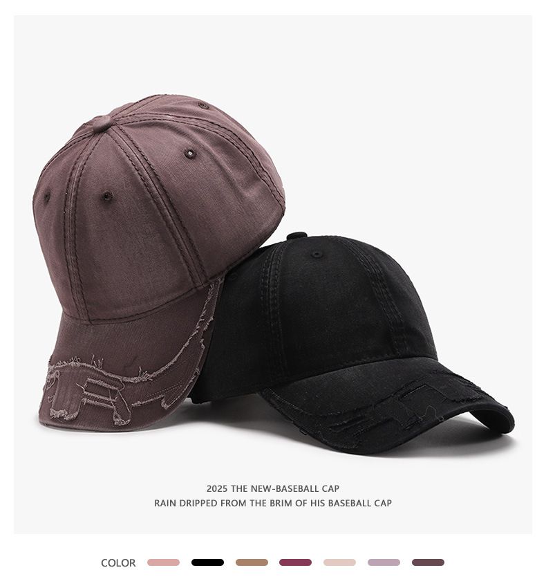 Einfarbige leichte, gewaschene Patch-Baseballkappe für Herren und Damen mit großem Kopfumfang und weicher Oberseite, modische, atmungsaktive kleine Kappe_voghion.com