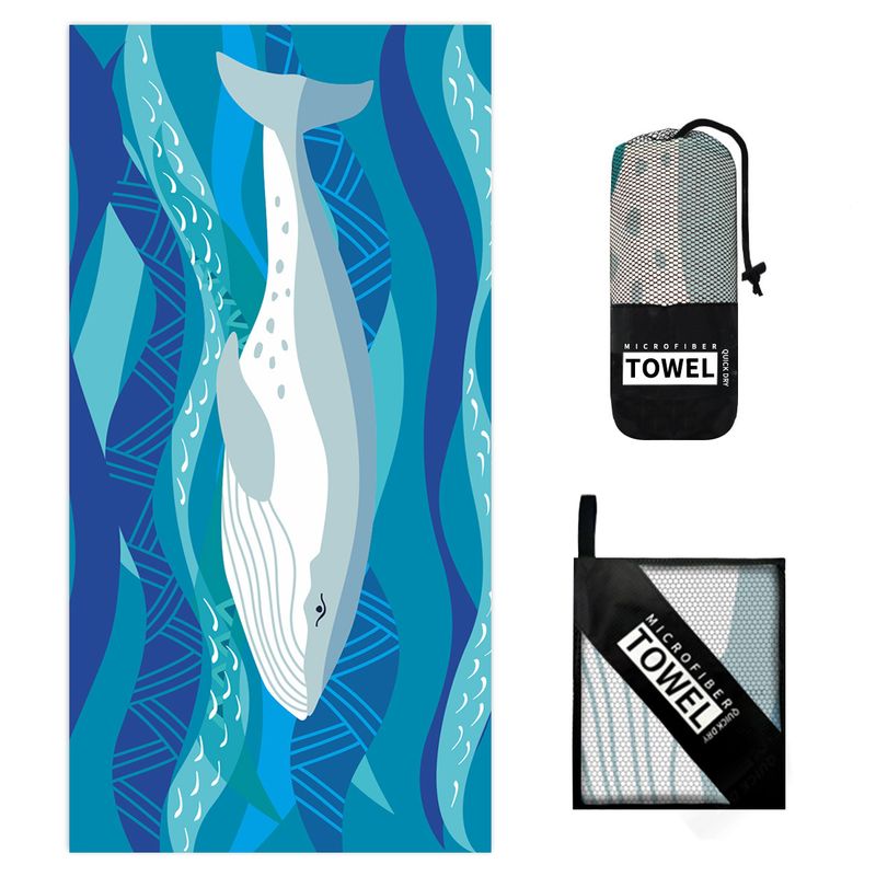 Printed Beach Towel - Double-Sided Flannel & Ultra-Soft Microfiber (Quick-Dry Super Absorbent Perfect For Swimming & Vacation)_voghion.com