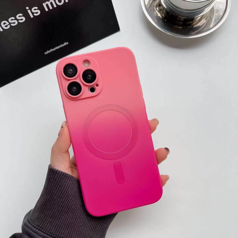 Liquid Gradient Dual Color Magnetic Suction Suitable For IPhone 16 Promax With Built-in Lens Film Iphone 15 Phone Case 14_voghion.com