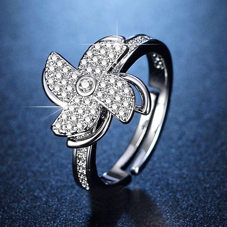 Live streaming light luxury design fashionable diamond inlaid moissanite one carat open zircon ring for women_voghion.com