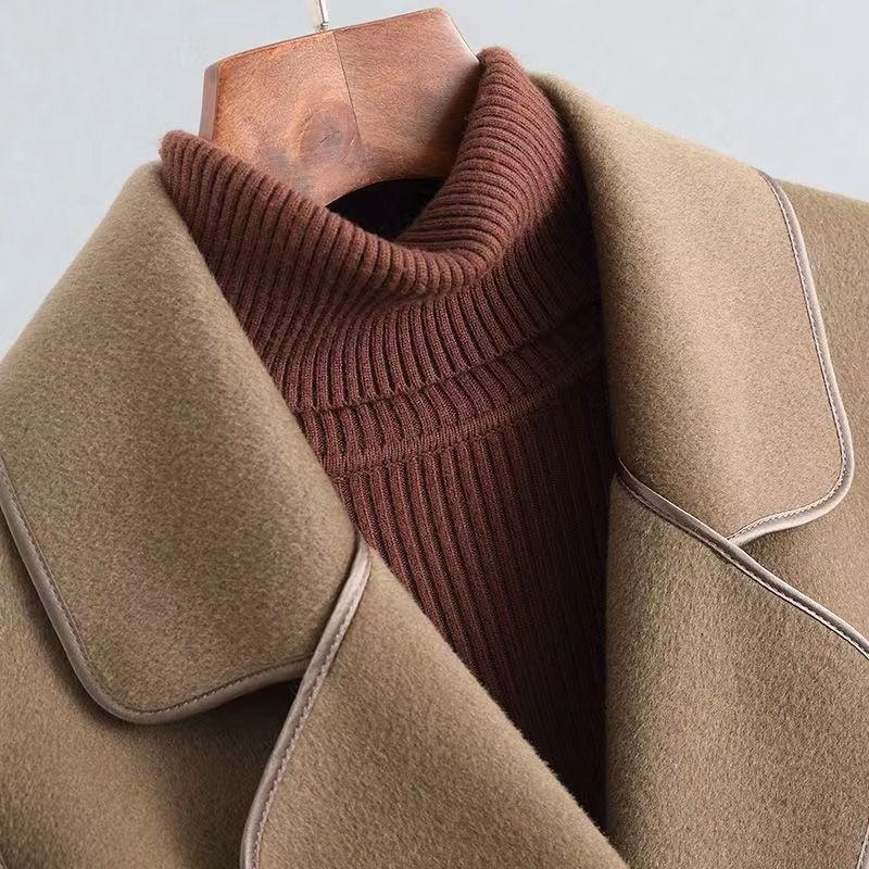 Ropa de mujer Otoño e invierno nuevo abrigo de lana de doble cara delgado grueso medio y largo_voghion.com