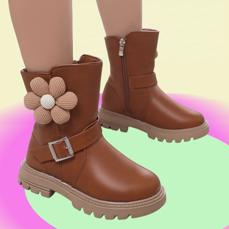 Martin Stiefel für Mädchen im neuen Stil, lässig, seitlicher Reißverschluss, halbhohe Stiefel für Kinder, Größen 26–36_voghion.com