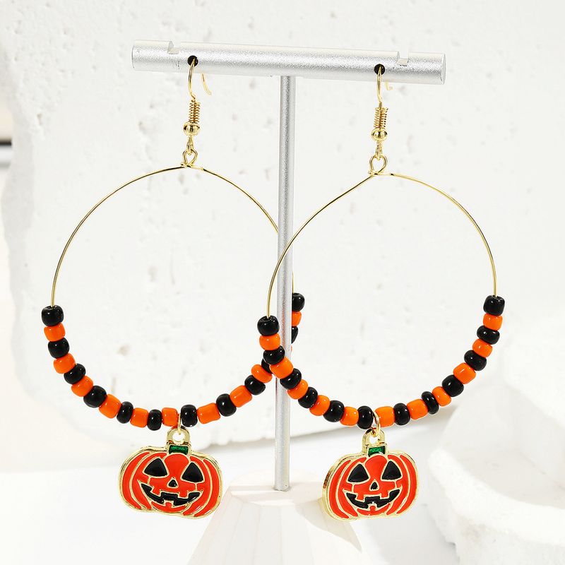 orecchini teschio scuro per donna vendita calda orecchini in lega di diamanti zucca ragno set di orecchini di Halloween_voghion.com