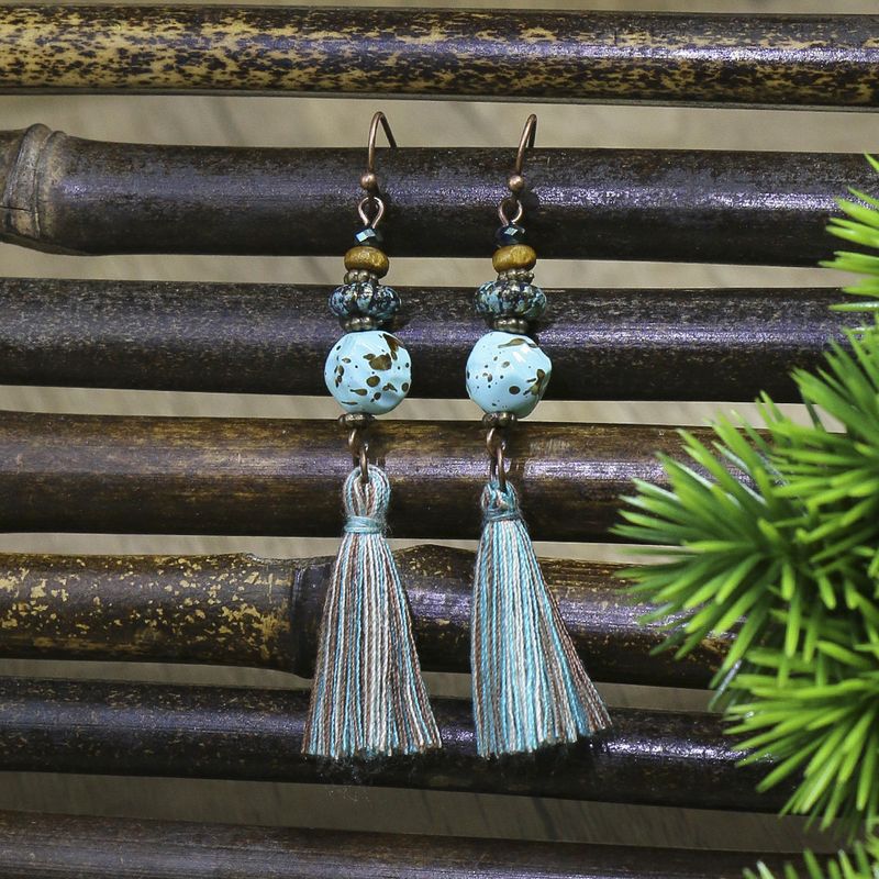 Ouerréng am ethnesche Stil am Retro-Geometresche Quasten-Stil fir Fraen, méi Stéck Antiklegierung, iwwerdriwwe Ouerschmuck_voghion.com