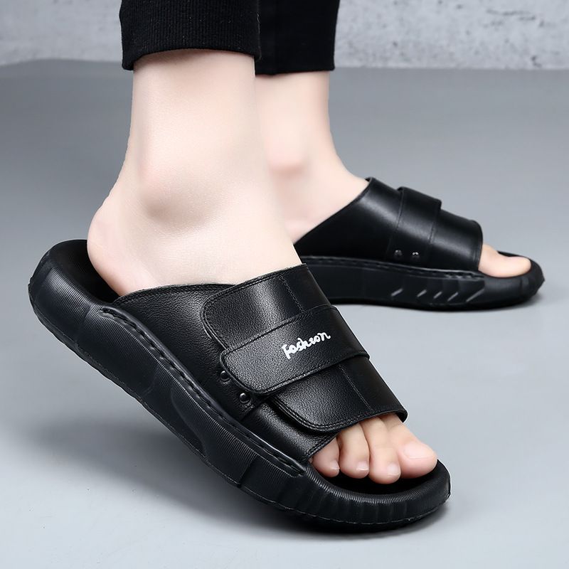 Kopfschicht-Rindsleder im Sommer 2025, lässige Sandalen, rutschfeste und verschleißfeste High-End-Hausschuhe, trendig für_voghion.com
