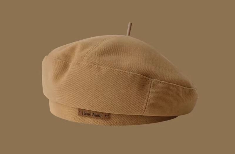 Hairy beret children's autumn and winter 2023 new face, small Maillard style fashion, bud painter hat trend_voghion.com