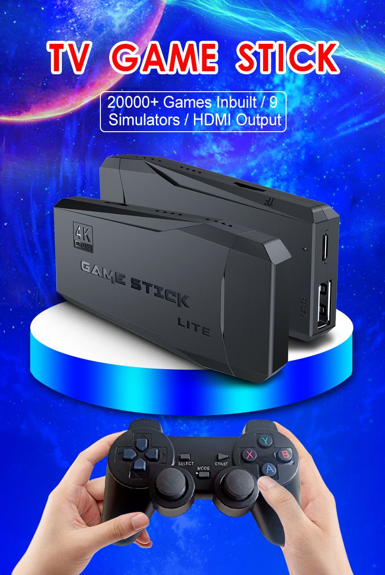 New 4K HD Home TV Connected Game Console Dual Wireless Joysticks Arcade Classic FC Games Nostalgic_voghion.com