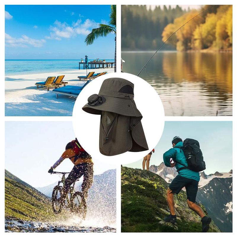 Removable Solar Fan Hat - Outdoor Sunshade Cap_voghion.com