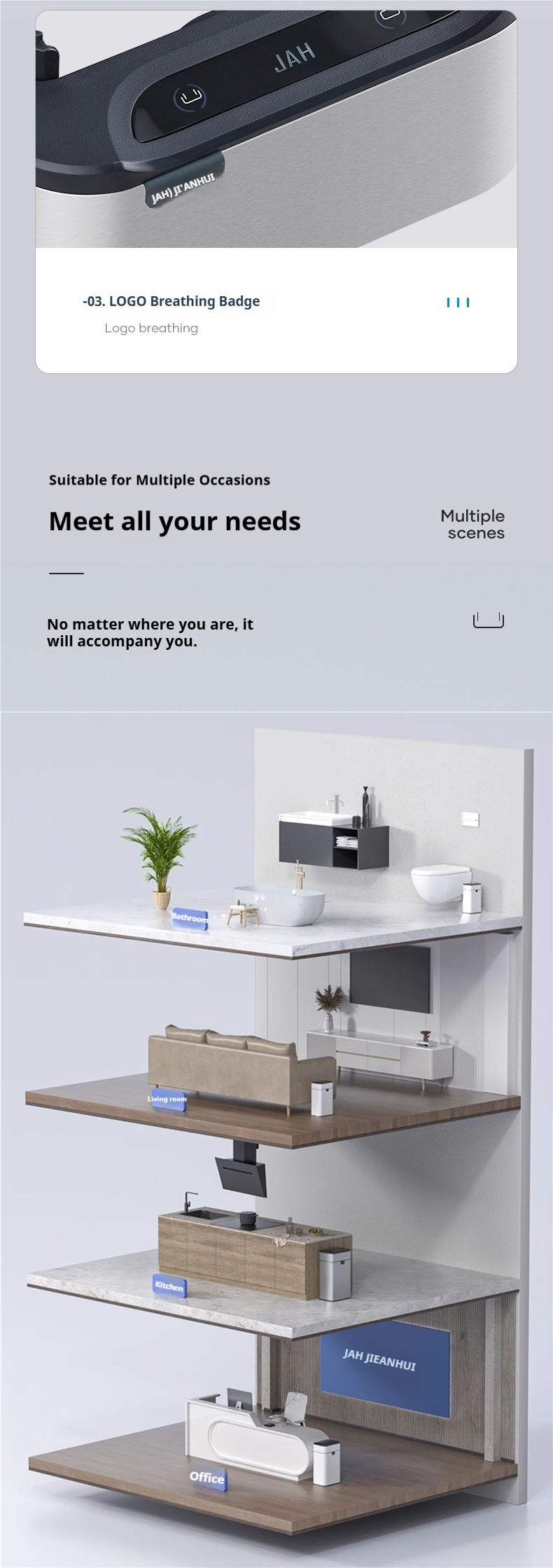 Smart Sensor Trash Can With Automatic Lid, Hands-Free Automatic Garbage Bin For Bathroom, Kitchen Large Capacity Touchless Waste Bin_voghion.com