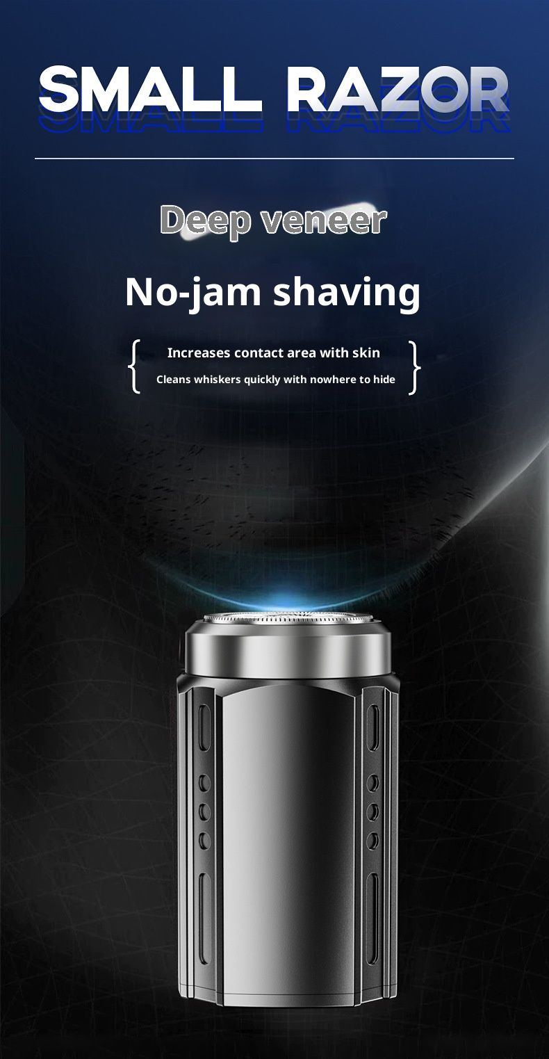 Mini-Elektrorasierer – 3D-Schwebeklingen, LED-Anzeige, IPX7-wasserdicht, per USB wiederaufladbarer Reiserasierer für Männer (Gunmetal/Schwarz)_voghion.com
