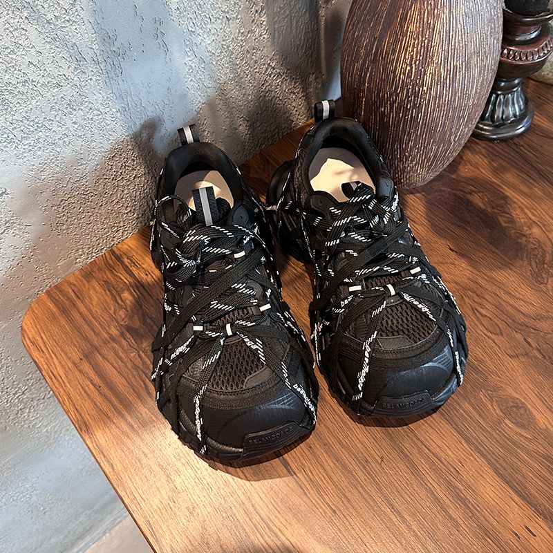 Cinturino con suola spessa a ragnatela per papà e bambina, rete traspirante retrò, scarpe sportive da strada esplosive con cinturino incrociato super hot_voghion.com