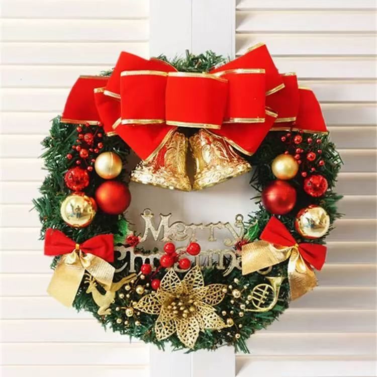 30 cm Weihnachtskranz, künstlicher Blumenkranz für Schaufenster und Türen, Weihnachtsdekoration für Einkaufszentren._voghion.com