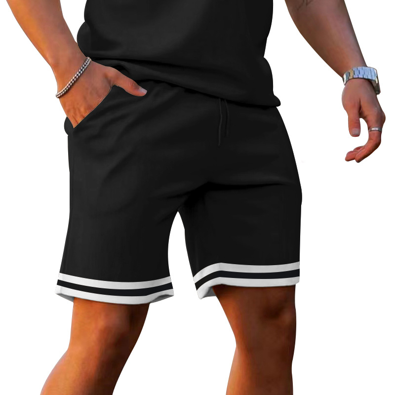 Sommer-Revers-Kurzarm-Shorts, zweiteiliges, sportliches, lässiges Herren-Set_voghion.com