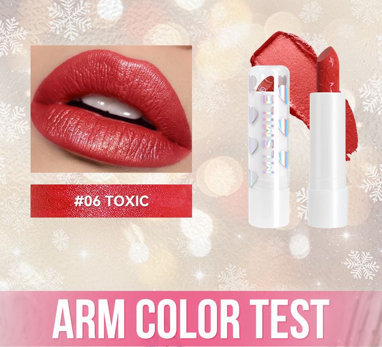 MLSMILE 6 Color Star Pearl Lipstick Moisturizing Easy To Color Fine Shimmer White Valentine's Day Lipstick Lipstick_voghion.com