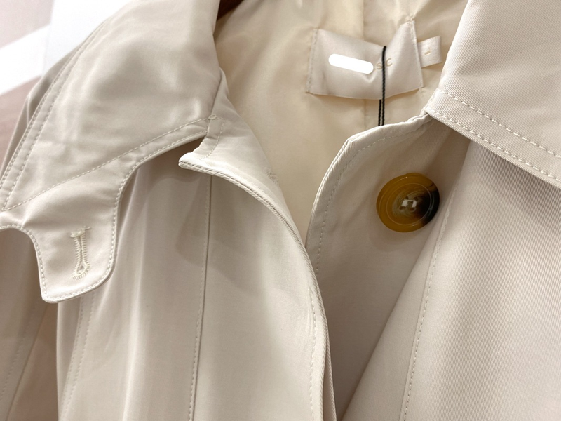 Trench lungo monopetto con risvolto e cintura da pendolare casual alla moda da donna_voghion.com