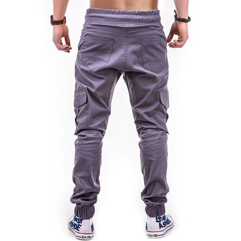 Pantaloni cargo pentru bărbați, cu mai multe buzunare, din material textil_voghion.com
