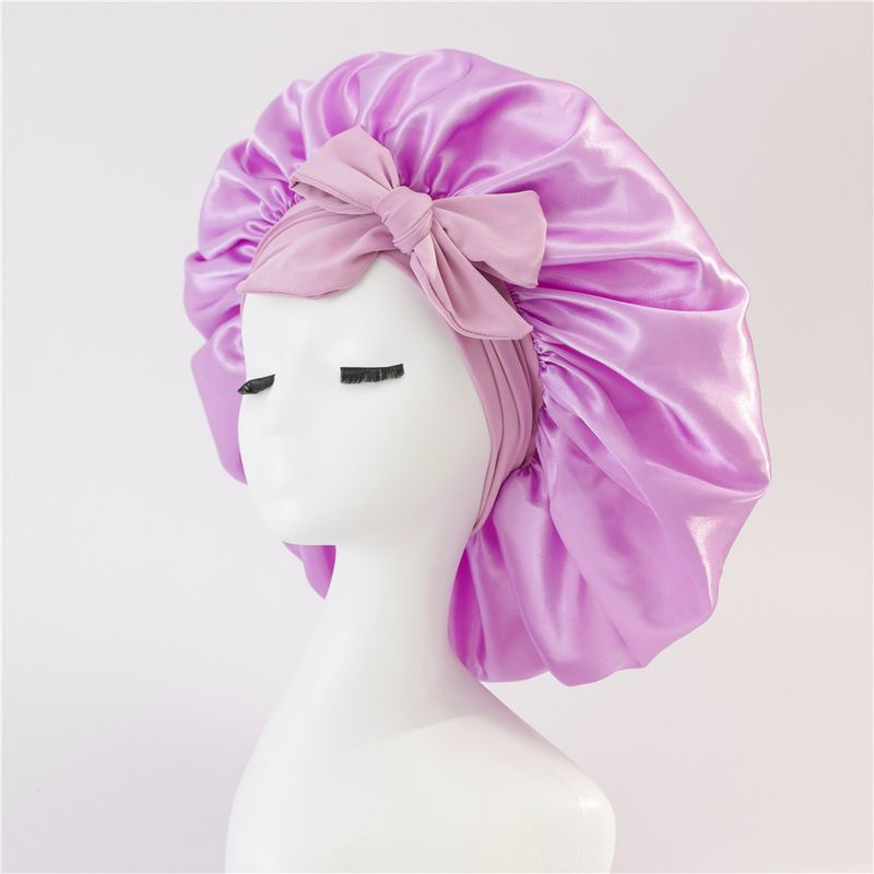 Cappello da sera con fiocco elastico, cappello da parrucchiere a tesa larga, cappello rotondo con fiocco in nastro elastico_voghion.com