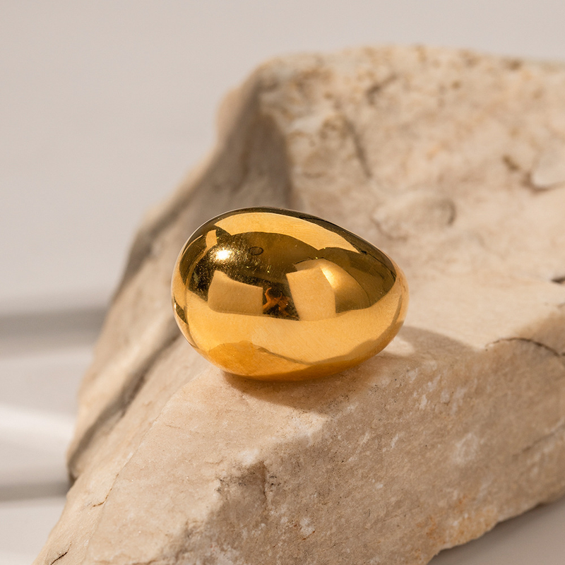 INS Networkin Red Tide Flowing Gold liioiteltu painos ruostumattomasta teräksestä suljettu sormus Kevyt ja ylelliset huippuluokan korut_voghion.com
