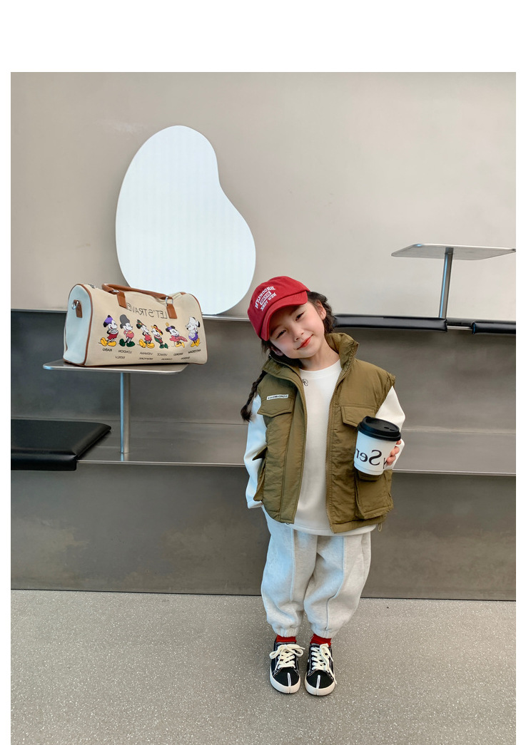 Jungen Mädchen Set Brief Stickerei Fleece Verdickt Weiche Pullover und Hosen 23 Winter Neue Kinder Kleidung_voghion.com