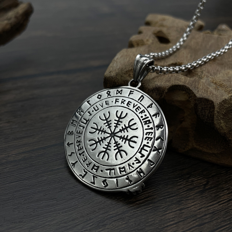 Asmeninis vikingų „Aoding Fenille Wolf“ pakabukas su titano plieno karoliais vyrams_voghion.com