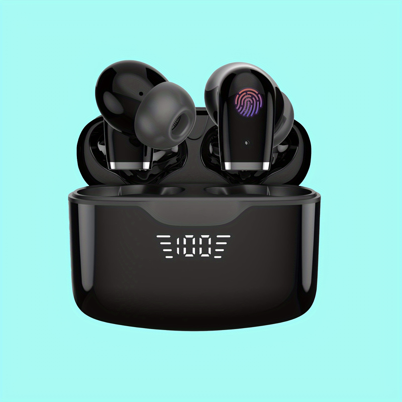 Cuffie wireless Auricolari wireless reali con microfono con cancellazione del rumore Auricolari con display a LED per 48 ore di riproduzione per Android/iOS._voghion.com
