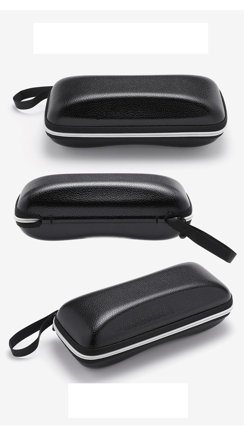 Unisex Leather zipper case Premium sense High appearance Level Eyewear case Simple Portable Sunglasses Sunglasses Retro PU eye case_voghion.com